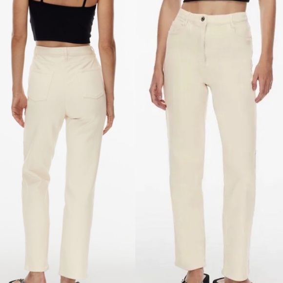 Aritzia Wilfred Free Ivory Boot Flare Legged Denim Pant Size 2 - Picture 2 of 11